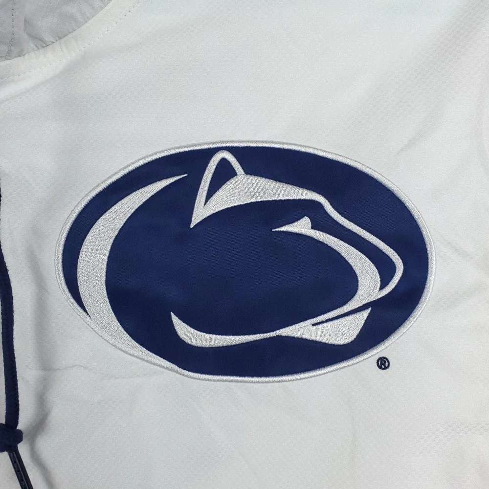 Penn State Nittany Lions Mitchell & Ness NCAA Large Windbreaker Jacket White NWT